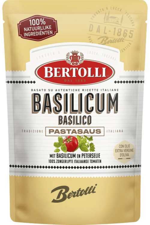 3 Zakken Bertolli basilicum pasta saus 460gr - Boodschappen