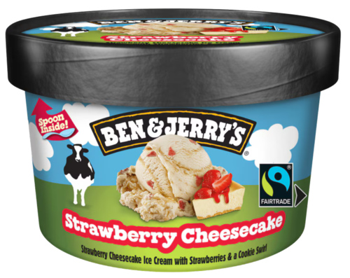 12 bekers Ben & Jerry's aardbei cheesecake ijs 100ml - Boodschappen