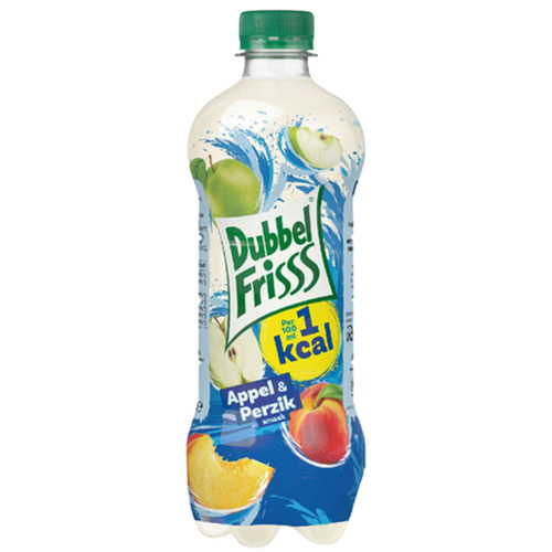 3 flessen Dubbelfris 1kcal appel & perzik 500ml - Boodschappen
