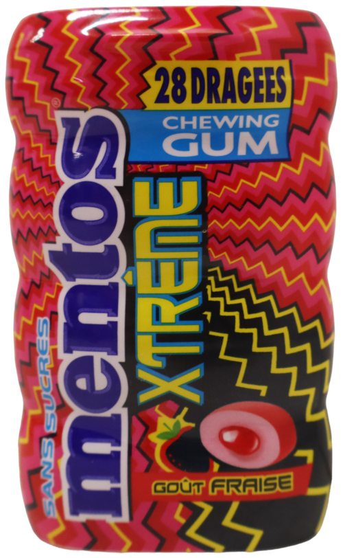 5 Pakken Mentos Kauwgom Sour Strawberry 28 stuks - Boodschappen