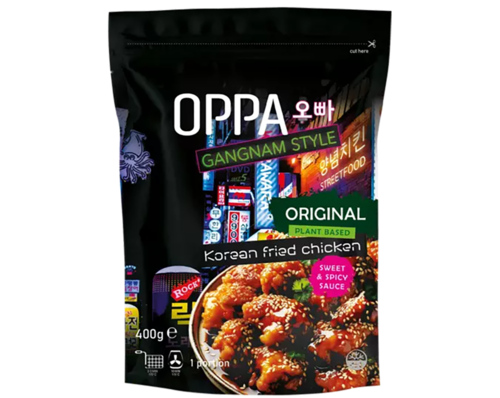 5 stuks Oppa Korean fried chicken sweet & spicy vegan 230gr - Boodschappen