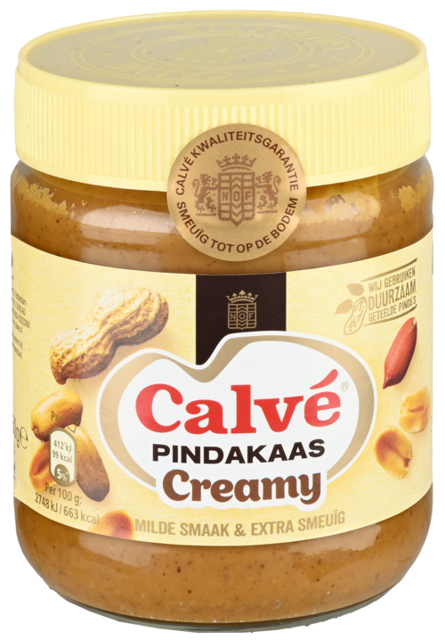 2 potten Calvé Pindakaas Creamy 350g - Boodschappen