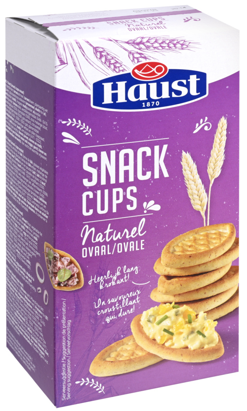 3 pakken Haust Snack Cups Ovaal 130g - Boodschappen
